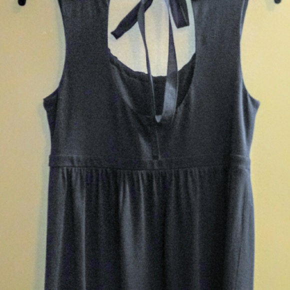 LOFT navy cotton dress with ribbon detail - Picture 5 of 6